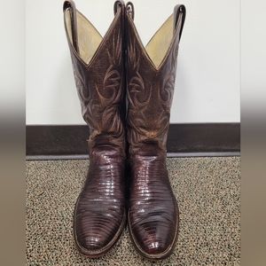 Dan Post Vintage Teju Lizard cowboy boots.